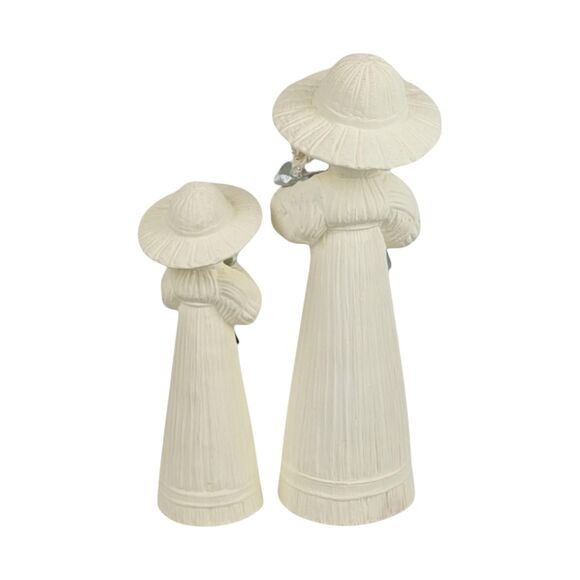 Vintage Mother Daughter Figurines: Ceramic Shabby Chic Decor - Picture 2 of 6